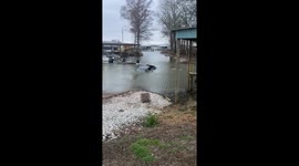 Splashdown disaster: Boat ramp mishap engulfs truck