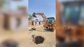 Cow saved from deep well in central India after hours of intense effort