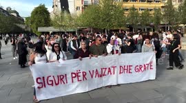 Protest against murder of women and domestic violence in Kosovo