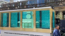 Paris Olympics: Synchronised swimmers immerse themselves in an underwater “bar” in Covent Garden in London