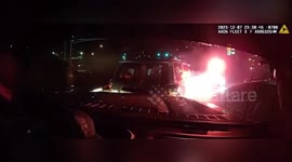 Suspect's Bold Attempt to Break Through Police Barricade in Bernalillo County, USA