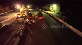 Caltrans District 7 Erects Giant Crane for Wildlife Crossing