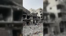 Gaza: The destruction of the house that was targeted by the Israeli aircraft