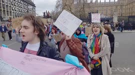 UK Trans Community protesting Against the CASS reviews and removal of access to puberty blockers.