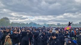 Scores of weed-lovers say 'Happy 420' as they perform mass lighting up in London's Hyde Park