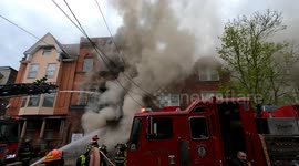 Former fire house burns, Firehouse Winery - 211 East Sunbury Street, Shamokin, Pa