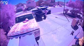 Unsupervised children mistakenly crash into parked car