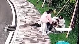Chinese boy cracks manhole cover by jumping on it and plummets into sewer below
