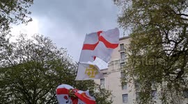 Hundreds gather in Whitehall to celebrate St George's Day