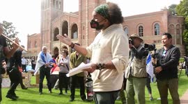 UCLA students in Los Angeles California launch a camp in solidarity with Gaza