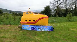Lifeboat found floating in sea has been transformed into glamping Yellow Submarine