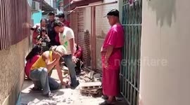 Snake catchers remove massive 13ft python clogging water pipe