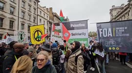 UK: People gather to hold a march for Palestine in London