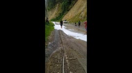 Residents baffled by foam covering road in the Philippines