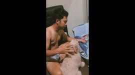 Jealous Dog Begs For Baby's Pets