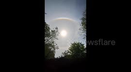 Denmark: Sundog Appears Like Giant Eye Over Frederiksberg