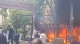 Massive fire breaks out lawyers' chamber outside Jalaun district and Sessions court