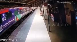 A Man Slips Trying To Board Moving Train In Uttarakhand, Alert Cop Saves Him, Accident captured in CCTV