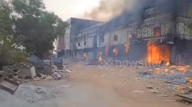 A massive fire at pharma company on South India