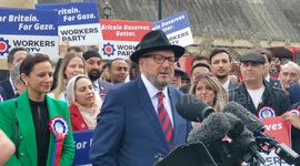 George Galloway, a candidate of the Workers Party, rallied for the 2024 general election in London, UK9