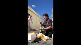 This 'Paper, Scissors, Rock' game will determine whether you get to eat or be quick on your feet