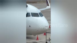 Delhi bound flight makes emergency landing after hailstones crack windshield