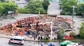 Drum tower collapse causes 1 death after thunderstorm