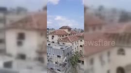 Gaza: Al-Amal Hospital in Khan Yunis and the surrounding area that was destroyed by the Israeli army