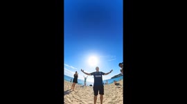 Beachgoers in Saint Martin enjoy spectacular low-flying plane encounter