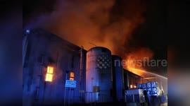 Italy: Firefighters Battle Blaze at Detergent and Plastic Packaging Company in Altavilla Vicentina