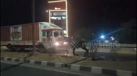 Horse running amok on road of Rajkot hits car from front coming from other side