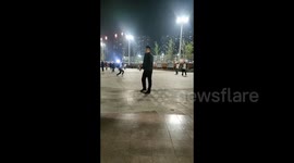 China: Throwing Glasses Away During Practice