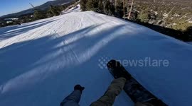 Snowboarder Wipes Out