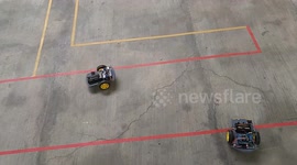 Robots race along maze at university event