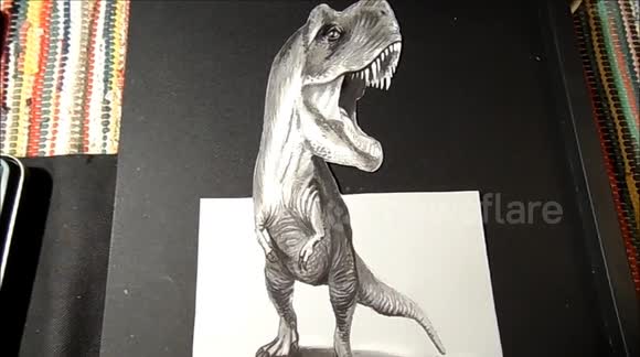 How to draw a 3D T-rex