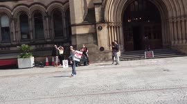Outside Manchester town hall polling station #2