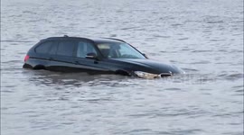 Three cars washed away on UK beach after high Spring tides