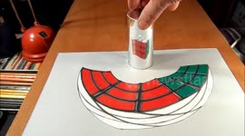 Drawing  Rubik's Cube Anamorphic Illusion by Vamos