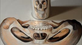 How to Draw Anamorphic Skull by Vamos