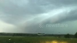 Dramatic and moody shelf cloud time-lapse