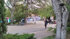 Camp in solidarity with Gaza at the Complutense University of Madrid on 9th May, 2024.