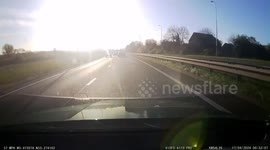 UK motorist has to repair tyre and brakes after driving over huge pothole on A1