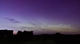 Weather chasers capture a stunning compilation timelapse of the aurora shimmering over Devon following a G5 geomagnetic storm warning.