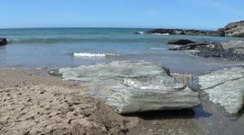 Trebarwith Strand in the heat wave , the sea is ``mediterranean`` in appearance