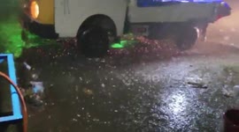 India: Heavy rains bring relief from sweltering heat amidst large hail storms