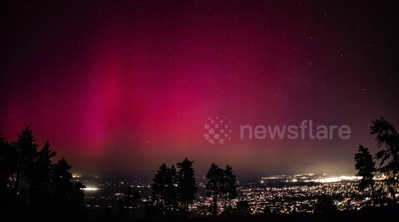 Southern California resident captures ethereal aurora shimmer in night sky