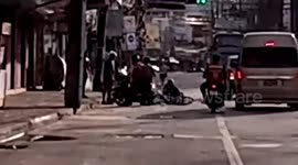 Thai police hunts driver seen clipping tourist and causing him to fall