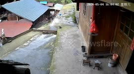 China: The man was running after the ball, slipped and fell