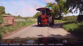 Not very often you get caught behind a steam traction engine on the back roads of Shropshire.