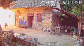 Elderly Chinese man narrowly avoids serious injuries as huge fireball bursts from gas cylinder